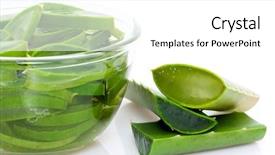  Presentation with water plant - Slides featuring green slices of aloe vera background and a white colored foreground