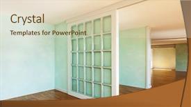  Presentation with apartment - PPT layouts enhanced with green slide - interior empty apartment in style background and a lemonade colored foreground