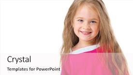  Presentation with long hair - Slides enhanced with green smiley - cute little girl with long background and a white colored foreground