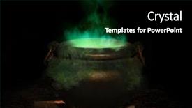  Presentation with iron - Presentation theme consisting of green smoke and evil spirit background and a black colored foreground