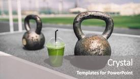  Presentation with detox - PPT theme featuring green smoothie detox at gym background and a gray colored foreground