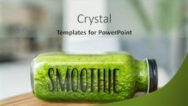  Presentation with eco friendly - PPT layouts consisting of green-smoothie-juice-glass-bottle background and a light gray colored foreground