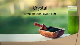  Presentation with green algae - Theme having green smoothie with spirulina background and a yellow colored foreground