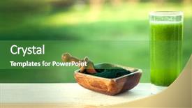  Presentation with spirulina - Slides having green smoothie with spirulina background and a shamrock green colored foreground