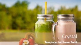  Presentation with spirulina - Amazing theme having green-smoothie-with-spirulina backdrop and a coral colored foreground