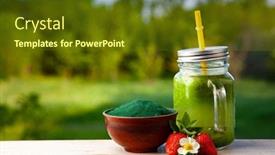  Presentation with spirulina - PPT layouts consisting of green-smoothie-with-spirulina background and a tawny brown colored foreground