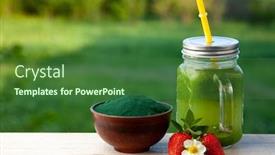  Presentation with spirulina - PPT theme with green-smoothie-with-spirulina background and a forest green colored foreground