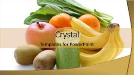 Presentation with smoothie - Presentation theme having green smoothie background and a gold colored foreground
