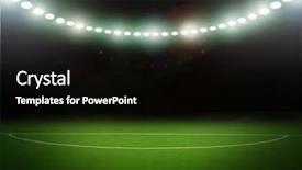  Presentation with green soccer field sport - Cool new presentation design with green soccer field bright spotlights backdrop and a  colored foreground