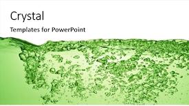  Presentation with carbonated soft drink - PPT theme with green soda drink with bubbles background and a  colored foreground