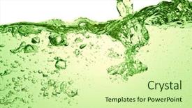  Presentation with soda - Cool new presentation theme with green soda drink with bubbles backdrop and a soft green colored foreground