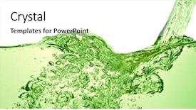  Presentation with soda - Audience pleasing PPT theme consisting of green soda drink with bubbles backdrop and a white colored foreground