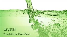  Presentation with carbonated soft drink - PPT layouts having green soda drink with bubbles background and a mint green colored foreground