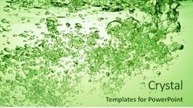  Presentation with soda - Presentation theme with green soda drink with bubbles background and a mint green colored foreground