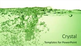  Presentation with soda - Theme having green soda drink with bubbles background and a mint green colored foreground
