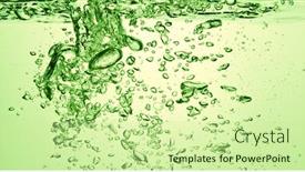  Presentation with soda - Slide deck featuring green-soda-drink-with-bubbles background and a soft green colored foreground