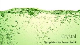  Presentation with soda - Cool new slide deck with green-soda-drink-with-bubbles backdrop and a soft green colored foreground