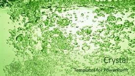  Presentation with green sparkle - PPT theme featuring green soda drink with bubbles background and a mint green colored foreground