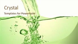  Presentation with quitting soft drink - Presentation design having green soda drink with bubbles background and a  colored foreground