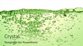  Presentation with soda - Presentation theme enhanced with green soda drink with bubbles background and a  colored foreground