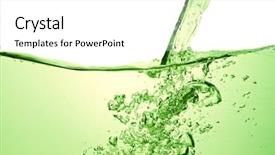  Presentation with soda - PPT theme with green soda drink with bubbles background and a white colored foreground