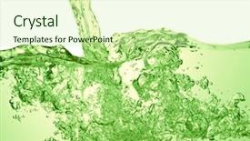  Presentation with soda - Slides consisting of green soda drink with bubbles background and a soft green colored foreground