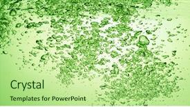  Presentation with soda - Audience pleasing slide deck consisting of green soda drink with bubbles backdrop and a mint green colored foreground