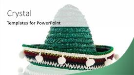  Presentation with spanish - Colorful PPT theme enhanced with green spanish sombrero isolated over white background backdrop and a white colored foreground