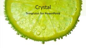  Presentation with lime - Presentation with green sparkle - slice of lime with bubbles background and a  colored foreground