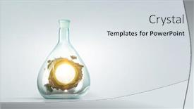  Presentation with green glass - Presentation theme with green-sphere-landscape-inside-glass background and a sky blue colored foreground