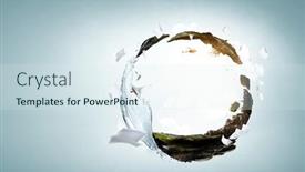  Presentation with clear water - Slides consisting of green-sphere-landscape-with-grass background and a sky blue colored foreground