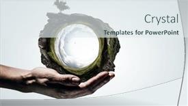  Presentation with clear water - PPT theme consisting of green-sphere-landscape-with-grass background and a sky blue colored foreground