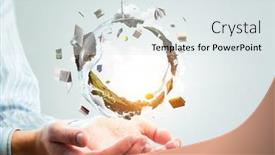  Presentation with clear water - Slides enhanced with green-sphere-landscape-with-grass background and a sky blue colored foreground