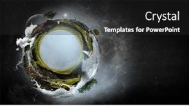  Presentation with clear water - Slide deck with green-sphere-landscape-with-grass background and a dark gray colored foreground