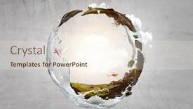  Presentation with clear water - PPT theme with green-sphere-landscape-with-grass background and a cream colored foreground