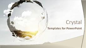  Presentation with clear water - PPT layouts enhanced with green-sphere-landscape-with-grass background and a cream colored foreground