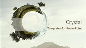  Presentation with clear water - PPT theme with green-sphere-landscape-with-grass background and a cream colored foreground