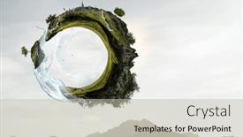  Presentation with clear water - Presentation theme with green-sphere-landscape-with-grass background and a mint green colored foreground