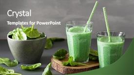  Presentation with green apple - PPT layouts enhanced with green spinach smoothie with spirulina chia seed lime apple background and a gray colored foreground