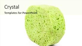  Presentation with earth science green and white - PPT theme with green-sponge-isolated background and a blonde colored foreground