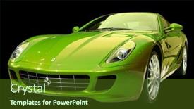  Presentation with sports car - PPT theme with green-sports-car background and a tawny brown colored foreground