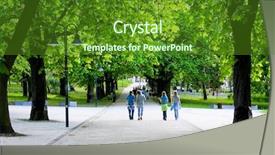  Presentation with green city - Presentation design featuring green spring park background and a tawny brown colored foreground