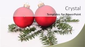 Presentation with spruce - Presentation having green-spruce-branch-christmas-red background and a sky blue colored foreground