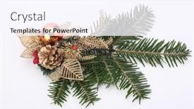  Presentation with spruce - Slide deck consisting of green-spruce-branch-cone-christmas background and a sky blue colored foreground