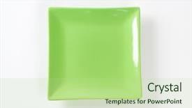  Presentation with green plate - Audience pleasing PPT layouts consisting of green square plate on white backdrop and a mint green colored foreground