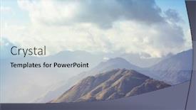  Presentation with green mountains - Cool new PPT theme with green steep mountains in vietnam backdrop and a light gray colored foreground