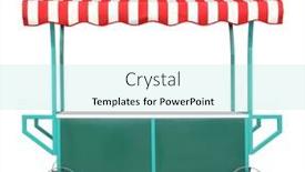  Presentation with stand - Presentation theme consisting of green-street-market-stand-stall background and a arctic colored foreground