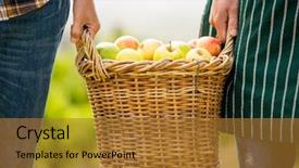  Presentation with stripe - Colorful PPT theme enhanced with green stripe - cropped hands of man backdrop and a gold colored foreground