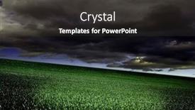  Presentation with thunderstorm - Presentation theme having green-summer-field-under-black background and a  colored foreground