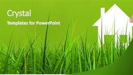  Presentation with home loan - Slide deck featuring green summer grass background metaphor background and a shamrock green colored foreground